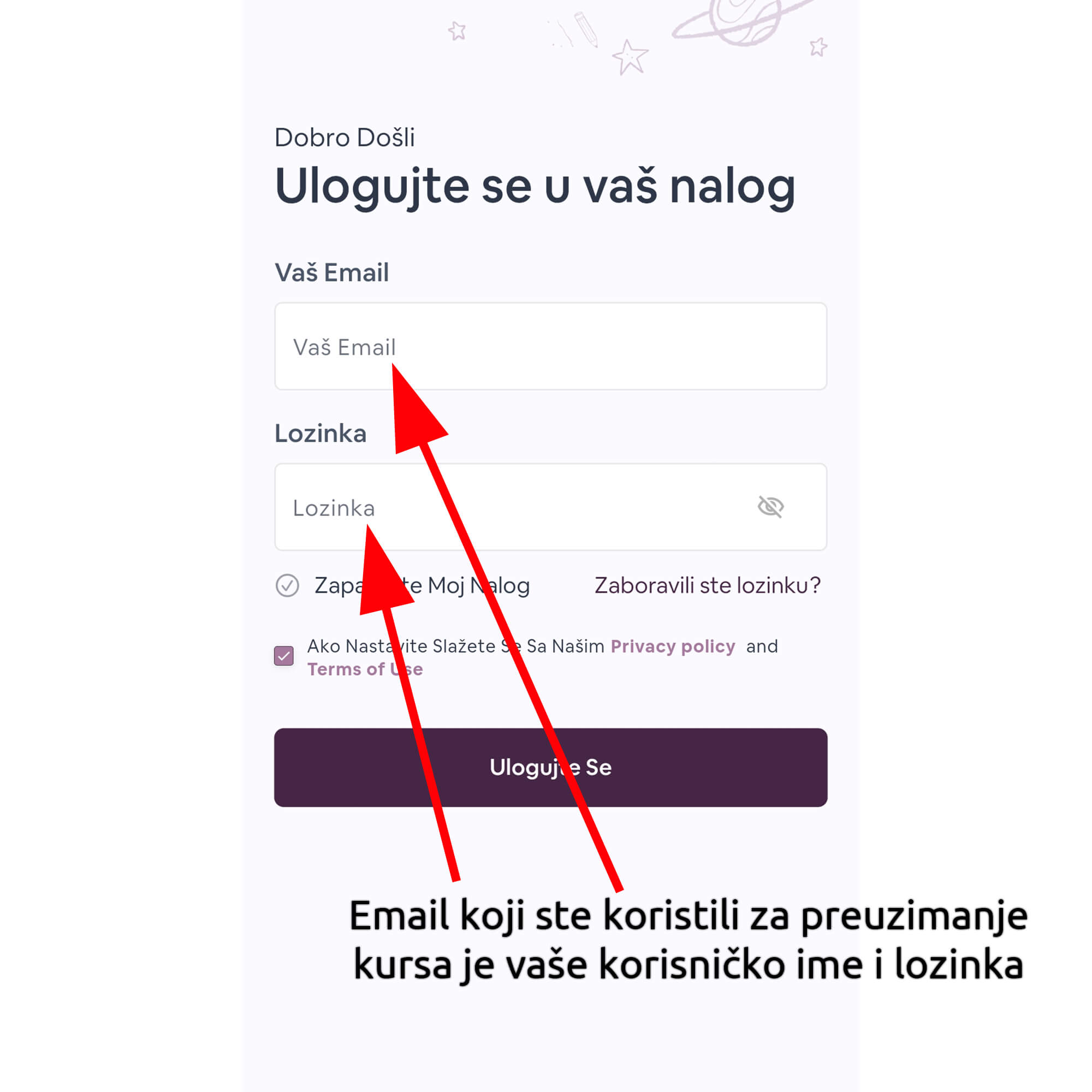 Kako Da Se Ulogujete - Mobile