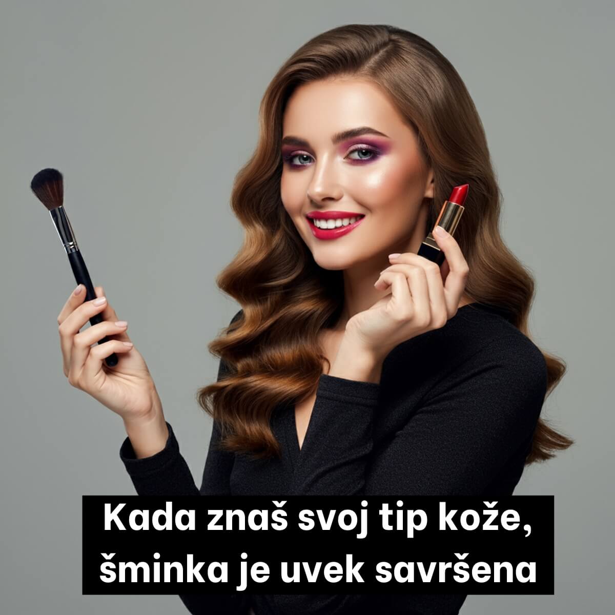 8 - Beautiful woman with perfect makeup after she knows her skin type - 1