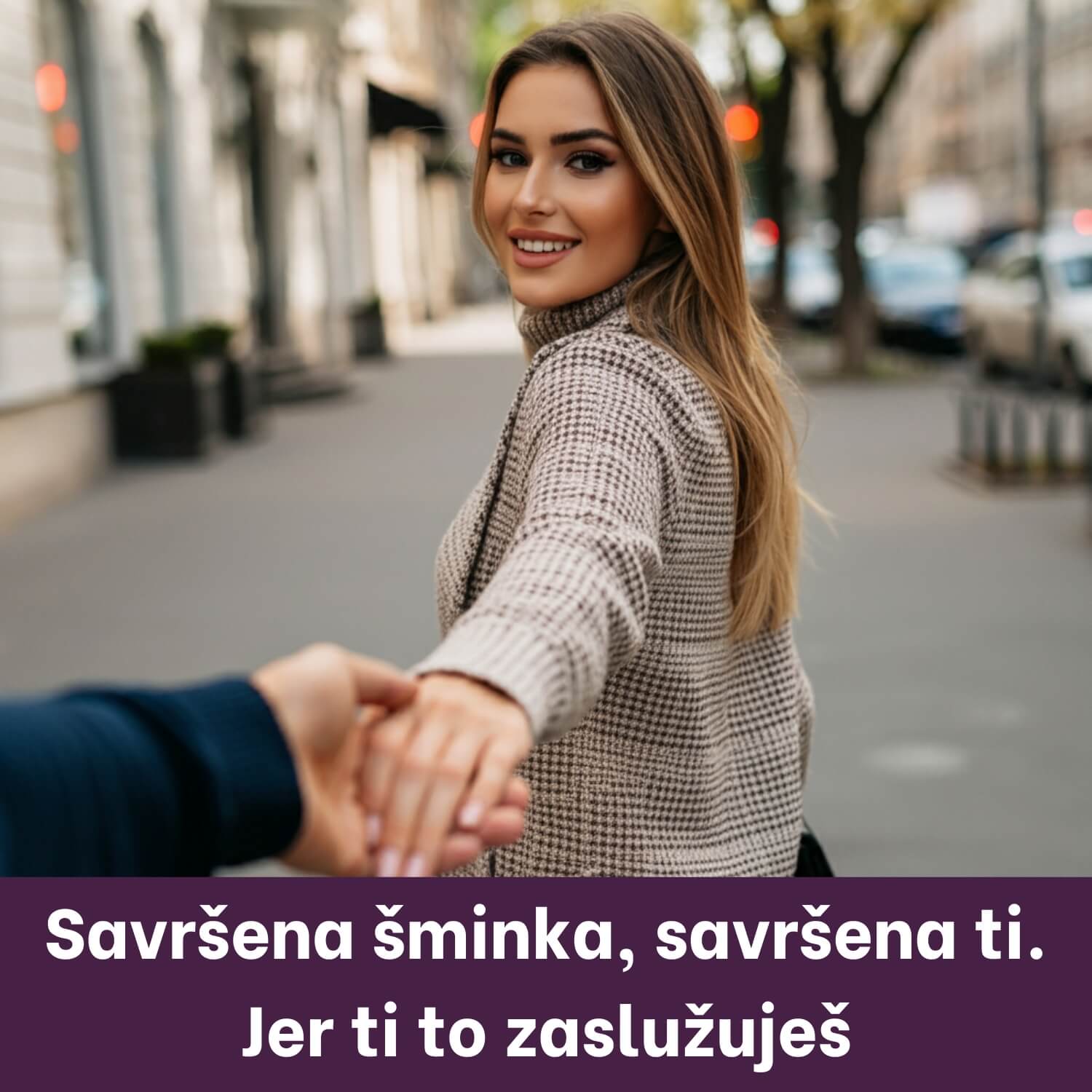 1 - First image in the middle - outcome women holding arms with her boyfriend - young
