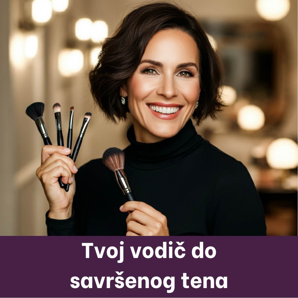 10 - Woman with perfect game, holding brushes - old
